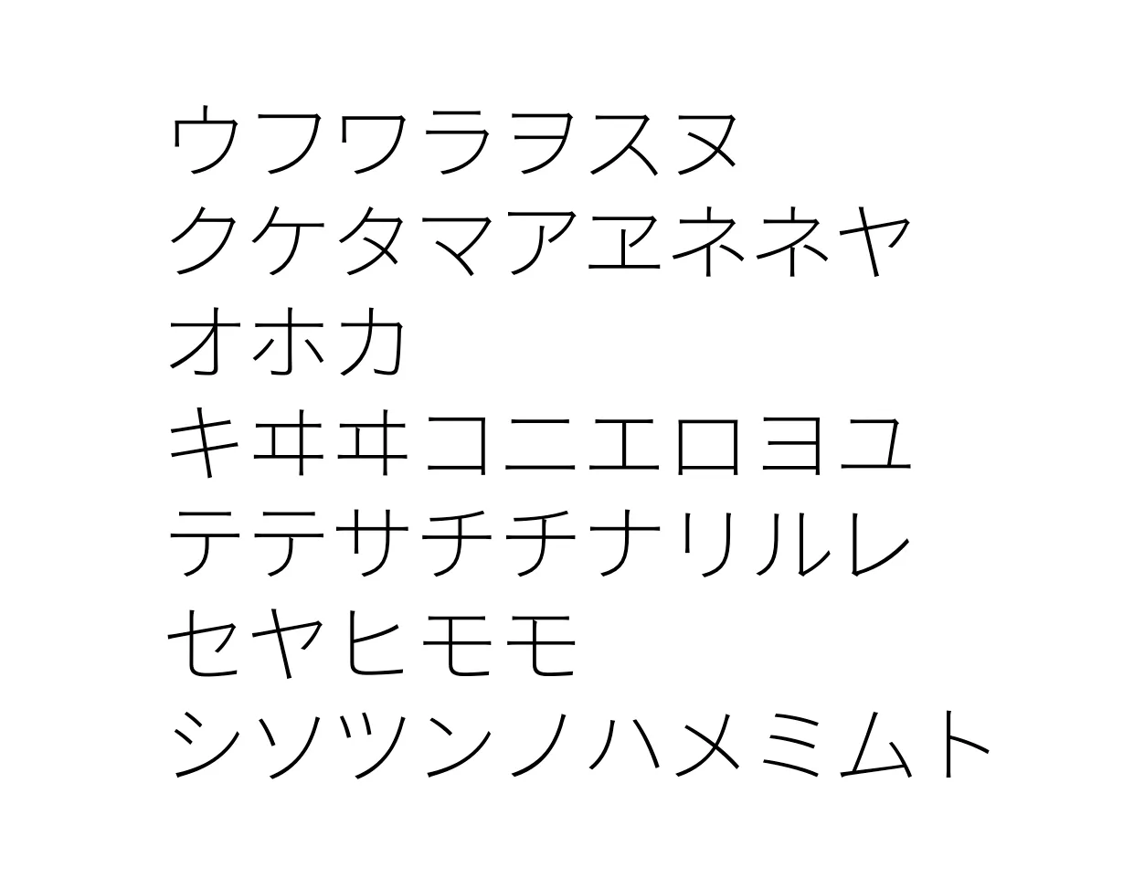 Katakanas list